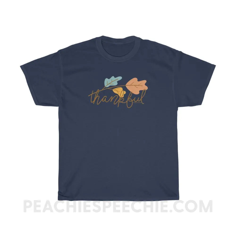 Thankful Classic Tee - Navy / S - T-Shirts & Tops peachiespeechie.com