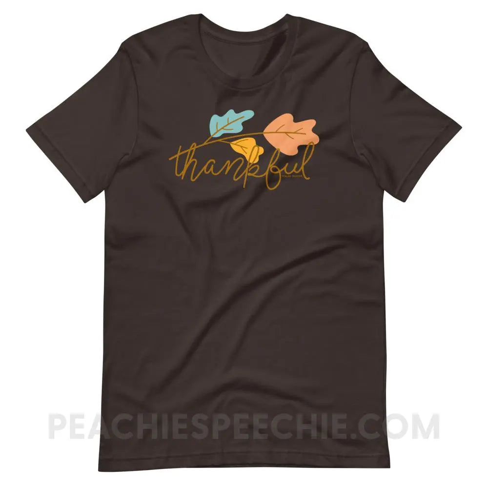 Thankful Premium Soft Tee - Brown / S - T-Shirts & Tops peachiespeechie.com