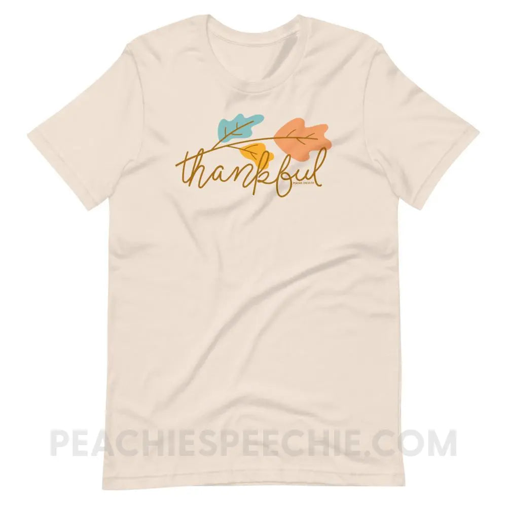 Thankful Premium Soft Tee - Cream / S - T-Shirts & Tops peachiespeechie.com