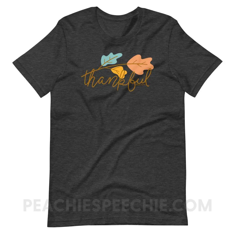 Thankful Premium Soft Tee - Dark Grey Heather / XS - T-Shirts & Tops peachiespeechie.com