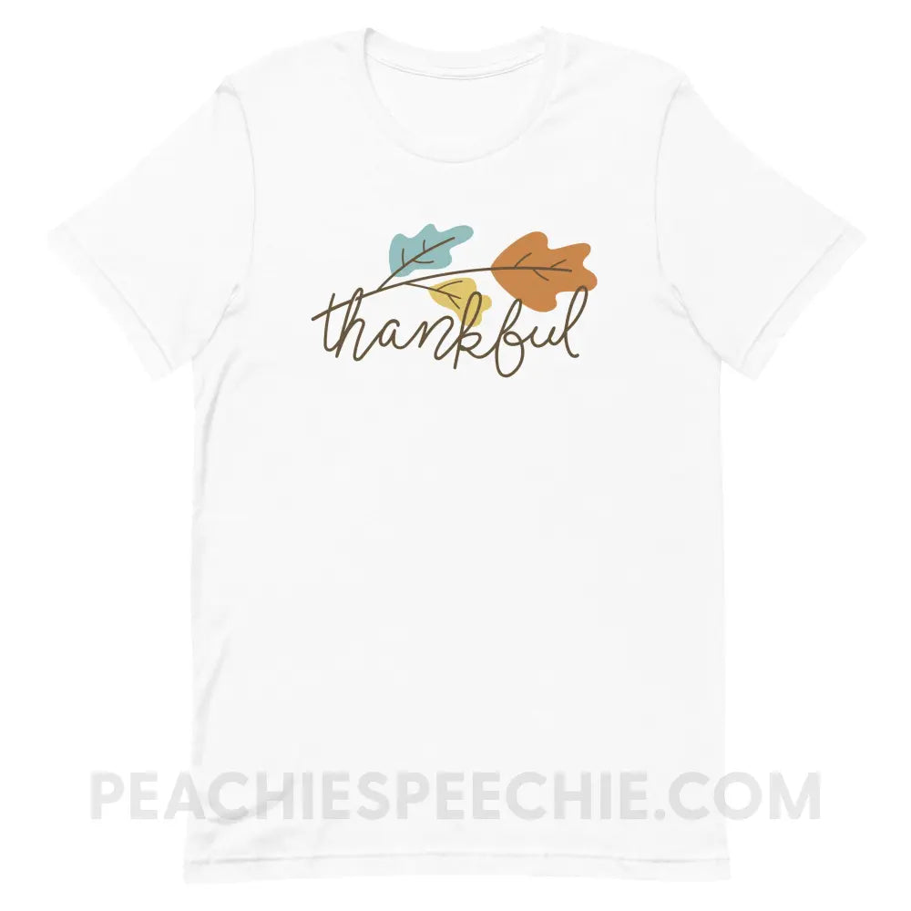 Thankful Premium Soft Tee - White / XS - T-Shirts & Tops peachiespeechie.com