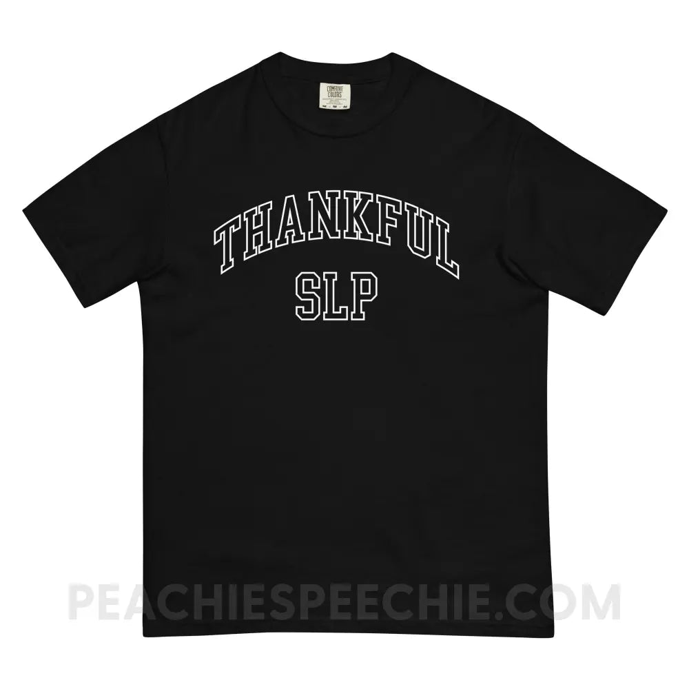 Thankful SLP Comfort Colors Tee - Black / S - peachiespeechie.com