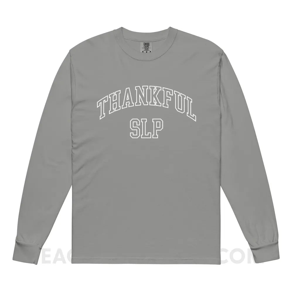 Thankful SLP Comfort Colors Tee - Grey / S - peachiespeechie.com