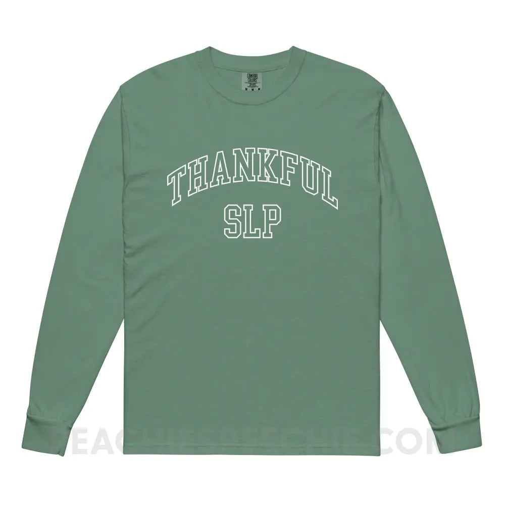 Thankful SLP Comfort Colors Tee - Light Green / S - peachiespeechie.com