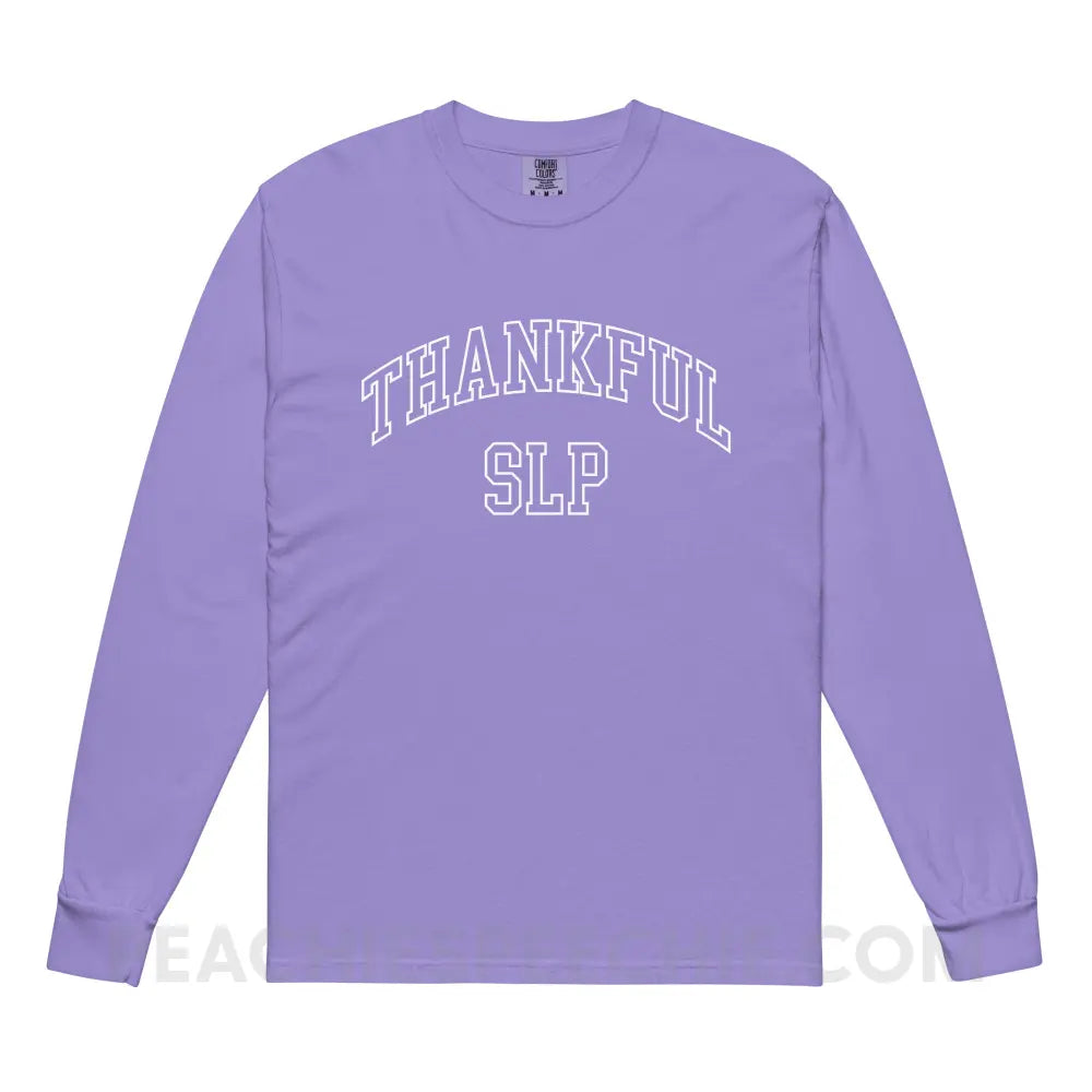 Thankful SLP Comfort Colors Tee - Violet / S - peachiespeechie.com