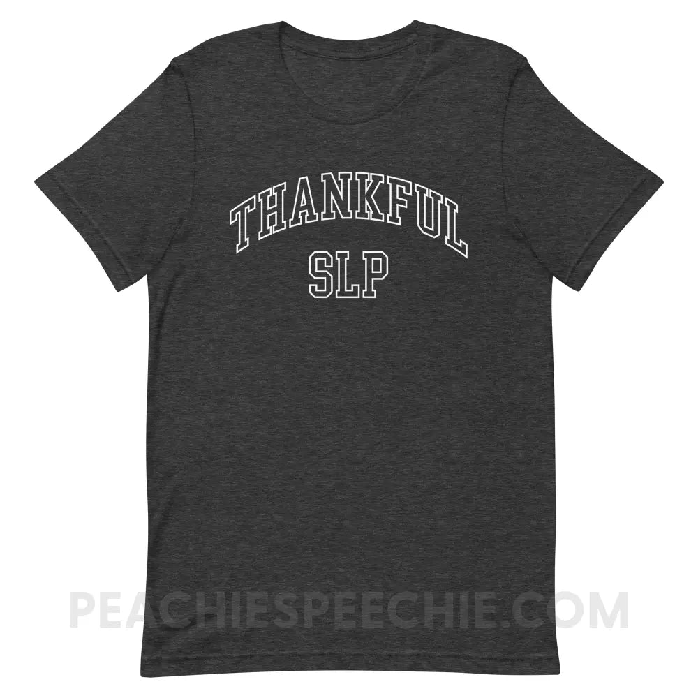 Thankful SLP Premium Soft Tee - Dark Grey Heather / XS - peachiespeechie.com