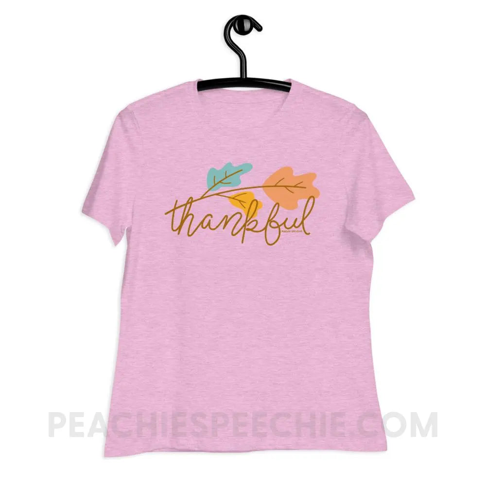 Thankful Women’s Relaxed Tee - Heather Prism Lilac / S T - Shirts & Tops peachiespeechie.com