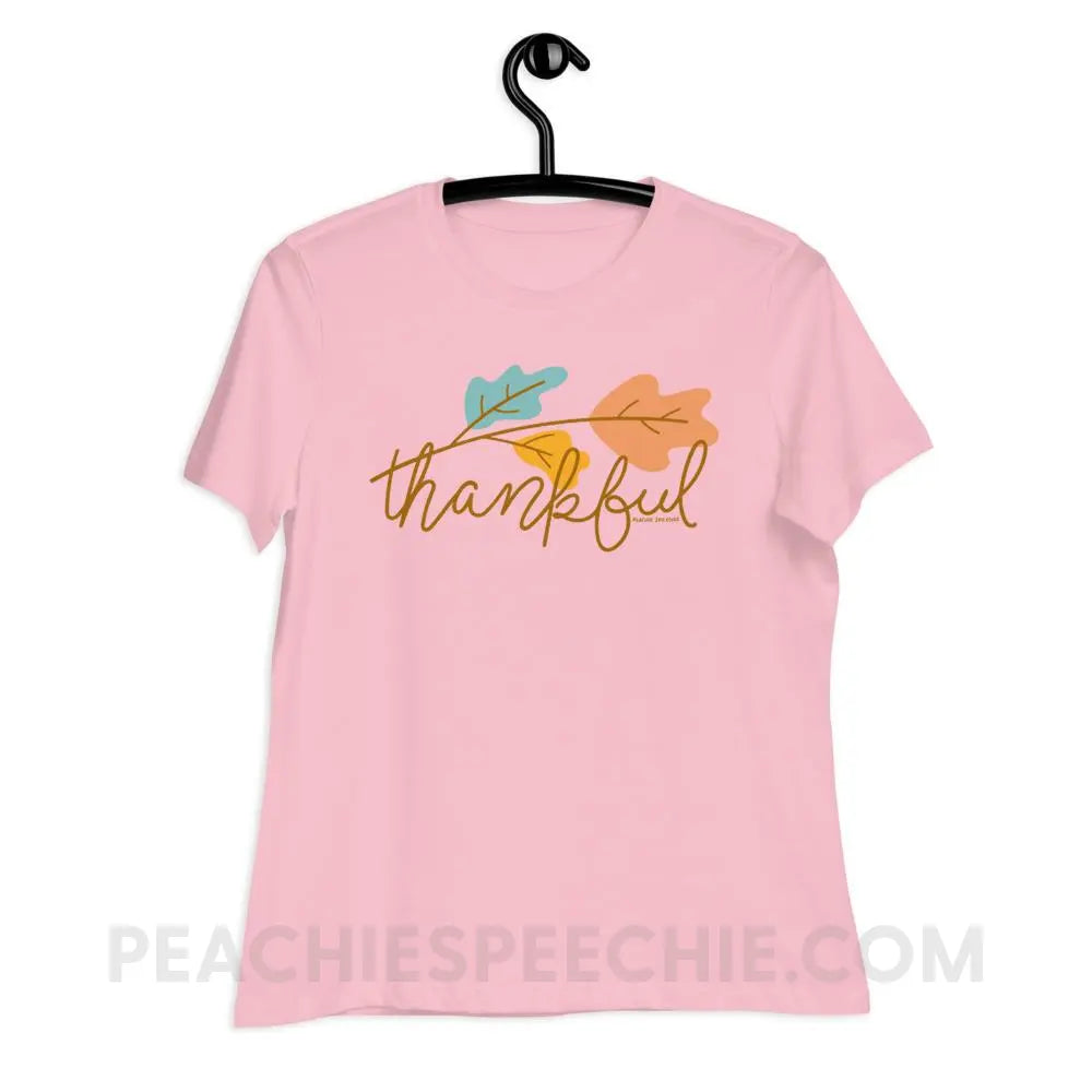 Thankful Women’s Relaxed Tee - Pink / S T - Shirts & Tops peachiespeechie.com