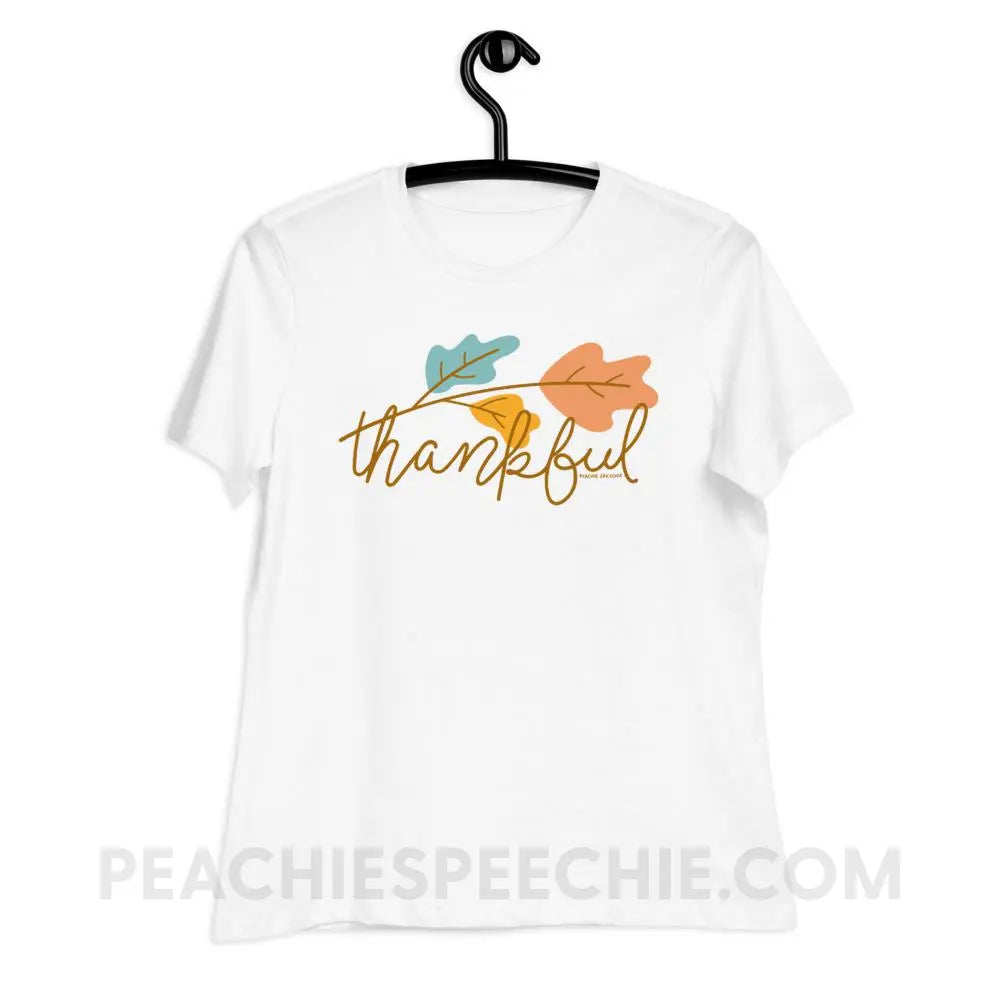 Thankful Women’s Relaxed Tee - White / S T - Shirts & Tops peachiespeechie.com