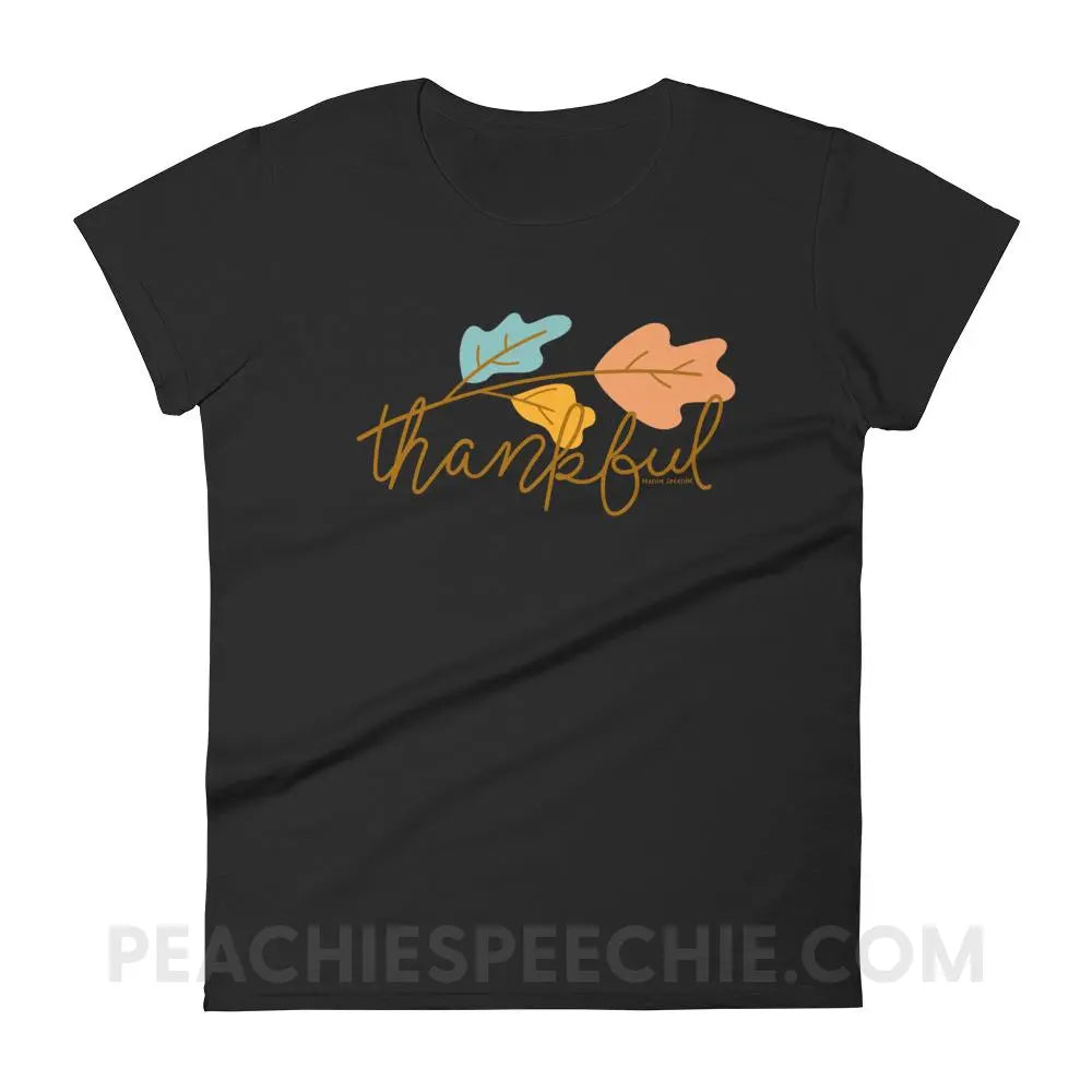 Thankful Women’s Trendy Tee - Black / S - T-Shirts & Tops peachiespeechie.com