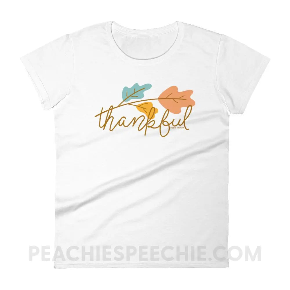 Thankful Women’s Trendy Tee - White / S - T-Shirts & Tops peachiespeechie.com