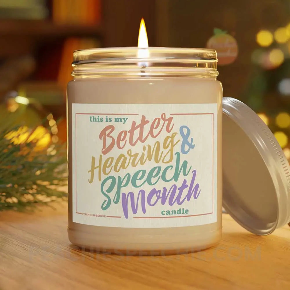 This Is My Better Hearing And Speech Month Candle - Vanilla Bean - Home Decor peachiespeechie.com