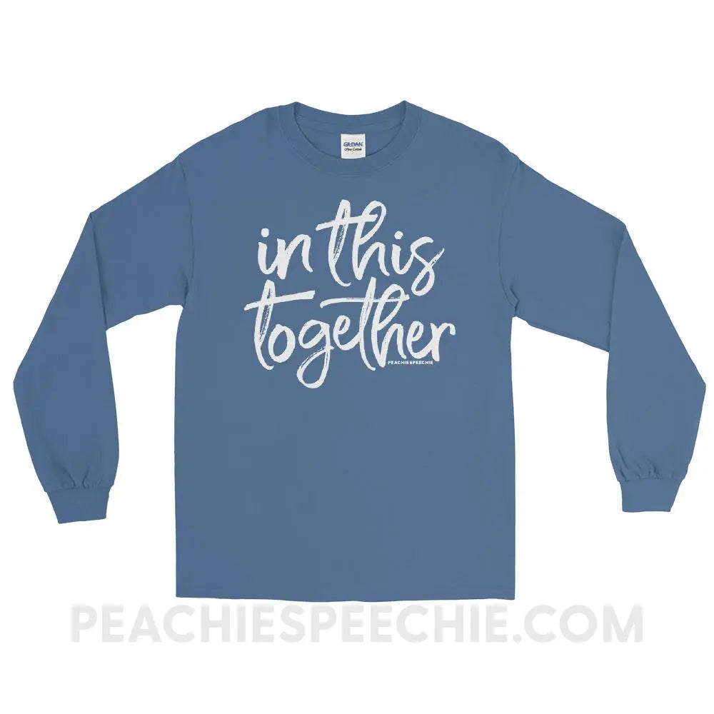 In This Together Long Sleeve Tee - Indigo Blue / S - T-Shirts & Tops peachiespeechie.com
