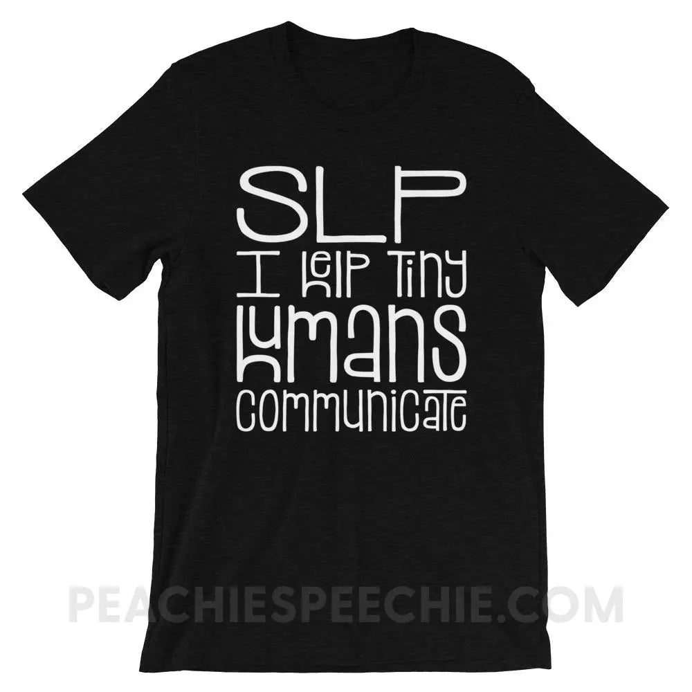 Tiny Humans Premium Soft Tee - Black Heather / XS - T - Shirts & Tops peachiespeechie.com