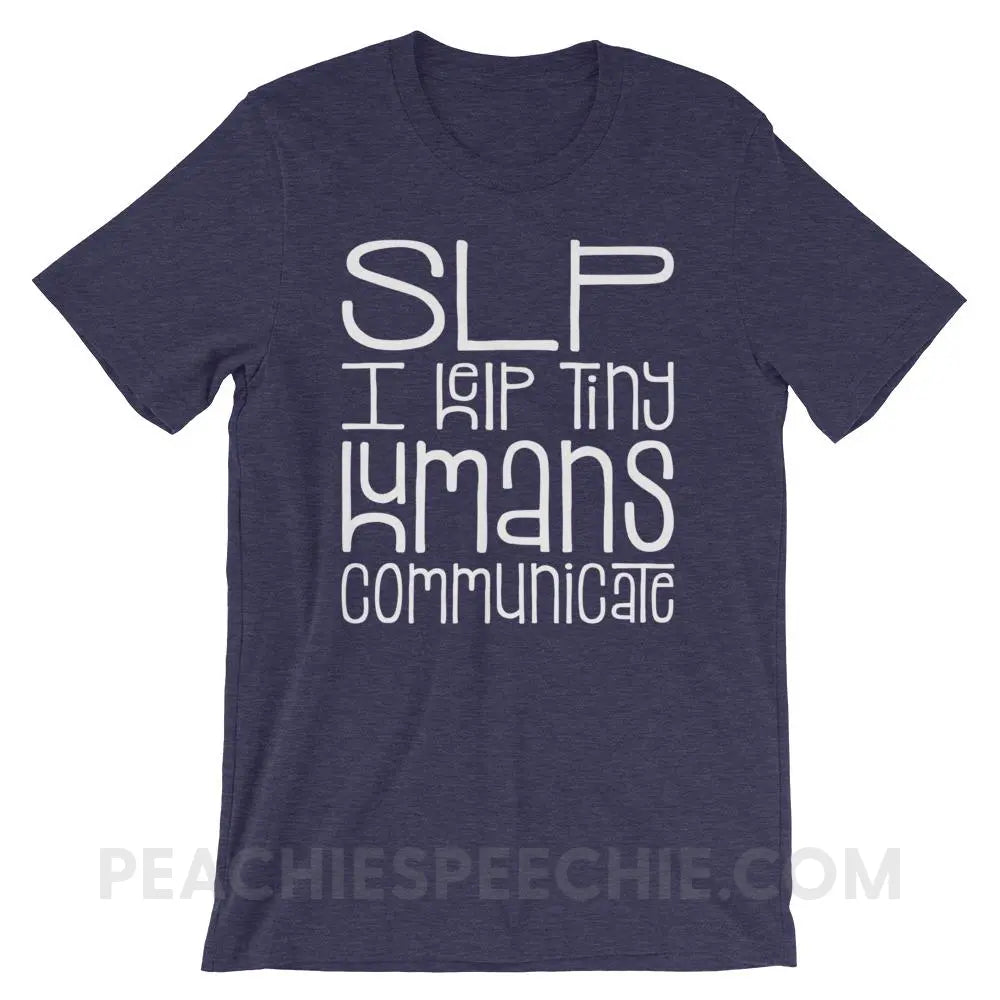 Tiny Humans Premium Soft Tee - Heather Midnight Navy / XS T - Shirts & Tops peachiespeechie.com