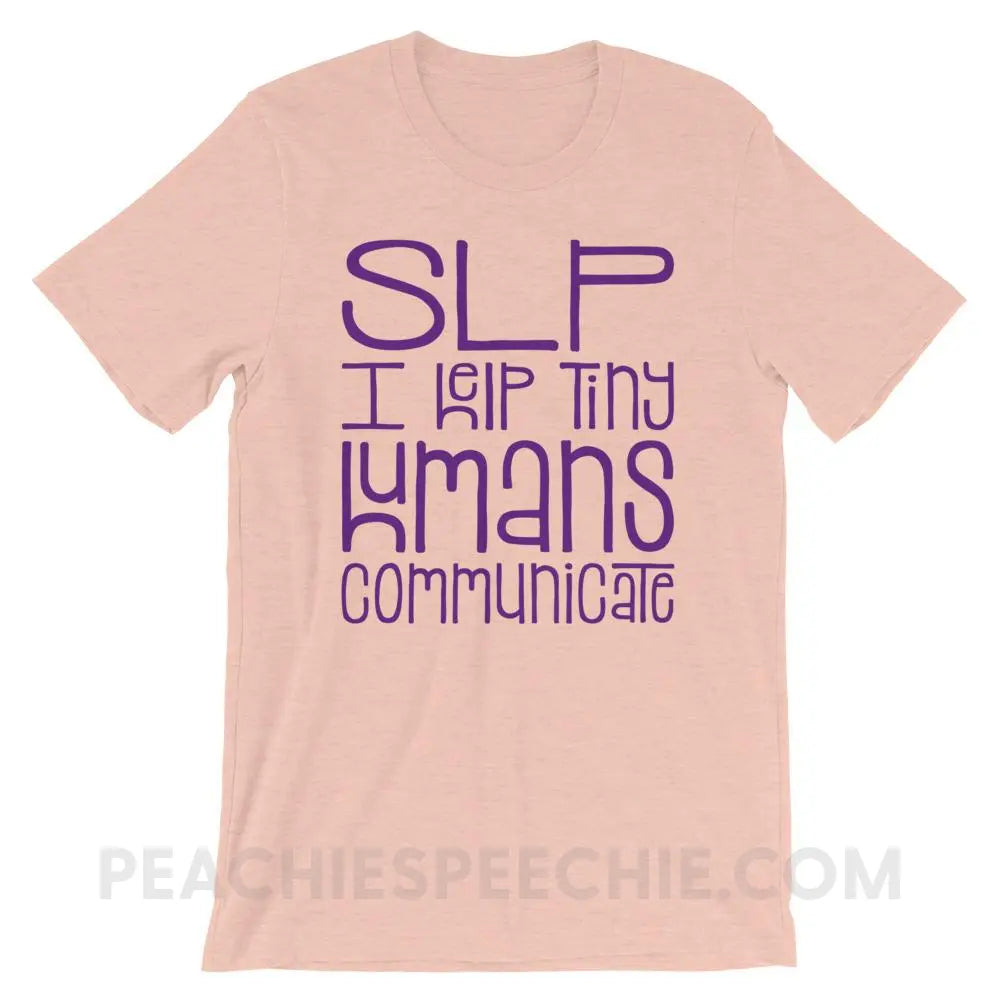 Tiny Humans Premium Soft Tee - Heather Prism Peach / XS - T-Shirts & Tops peachiespeechie.com