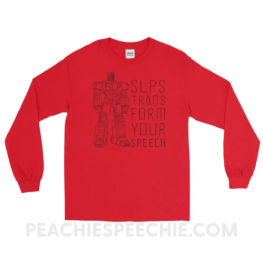 Transform Speech Long Sleeve Tee - Red / S - T-Shirts & Tops peachiespeechie.com