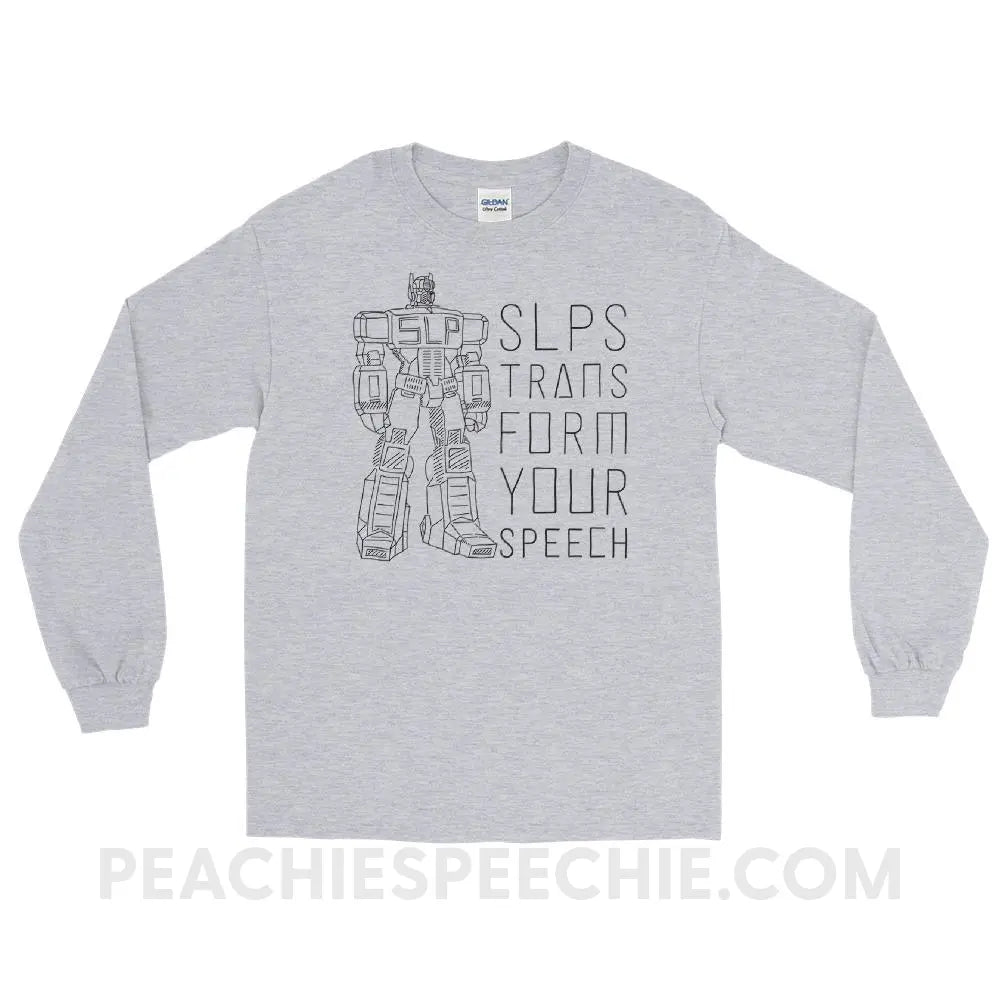 Transform Speech Long Sleeve Tee - Sport Grey / S - T-Shirts & Tops peachiespeechie.com