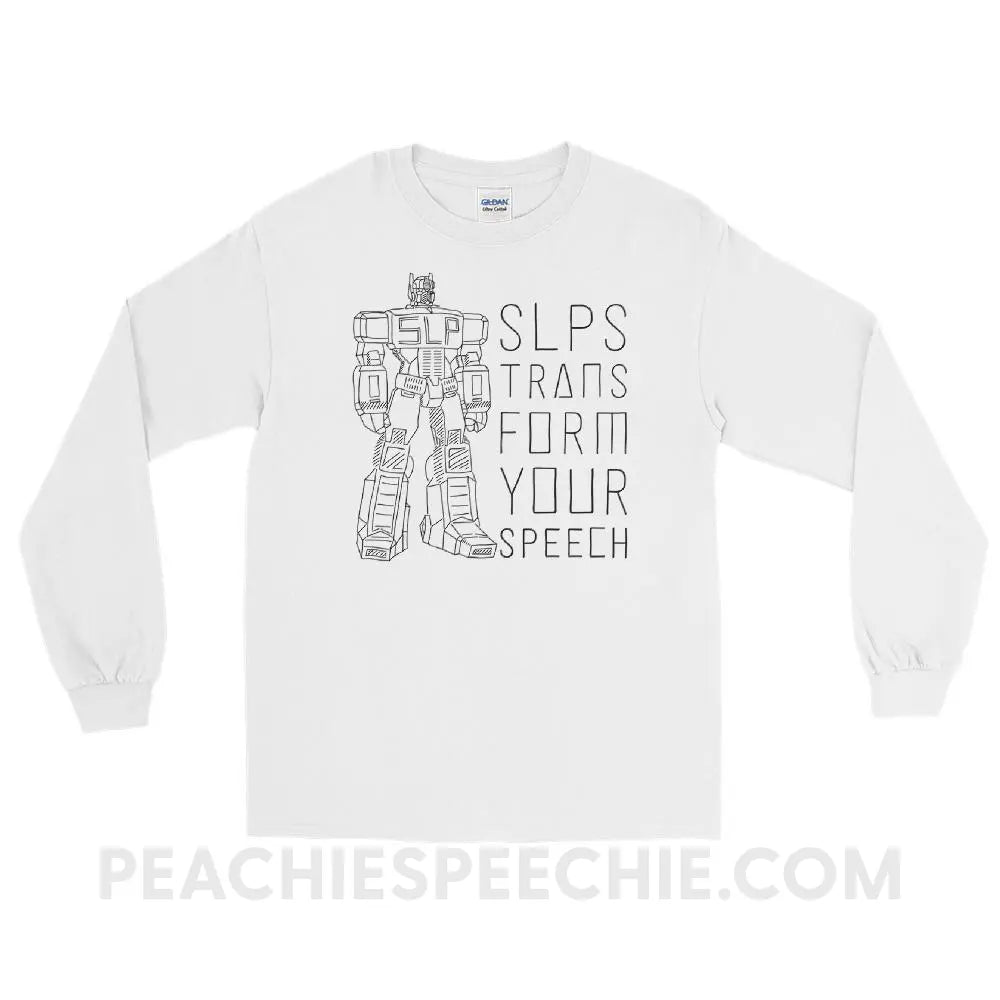 Transform Speech Long Sleeve Tee - White / S - T-Shirts & Tops peachiespeechie.com