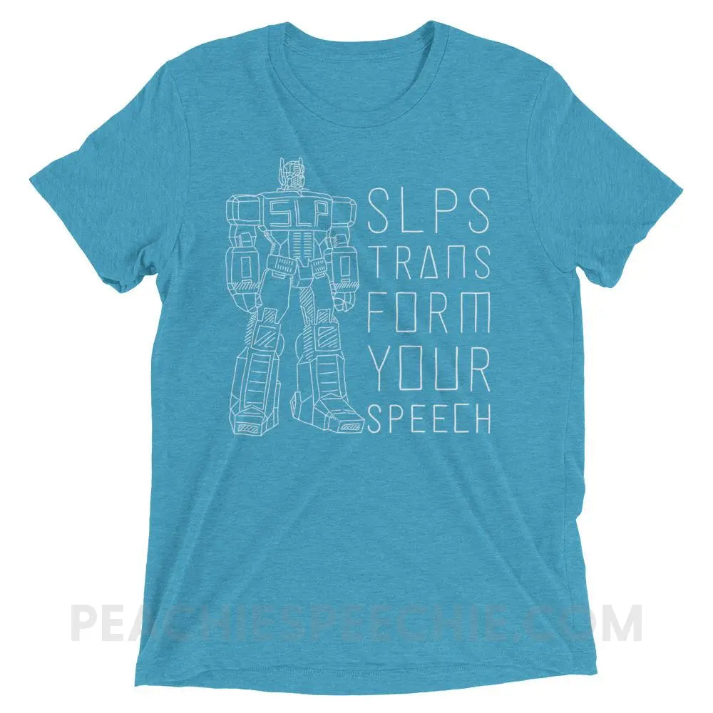 Transform Speech Tri - Blend Tee - Aqua Triblend / XS - T - Shirts & Tops peachiespeechie.com