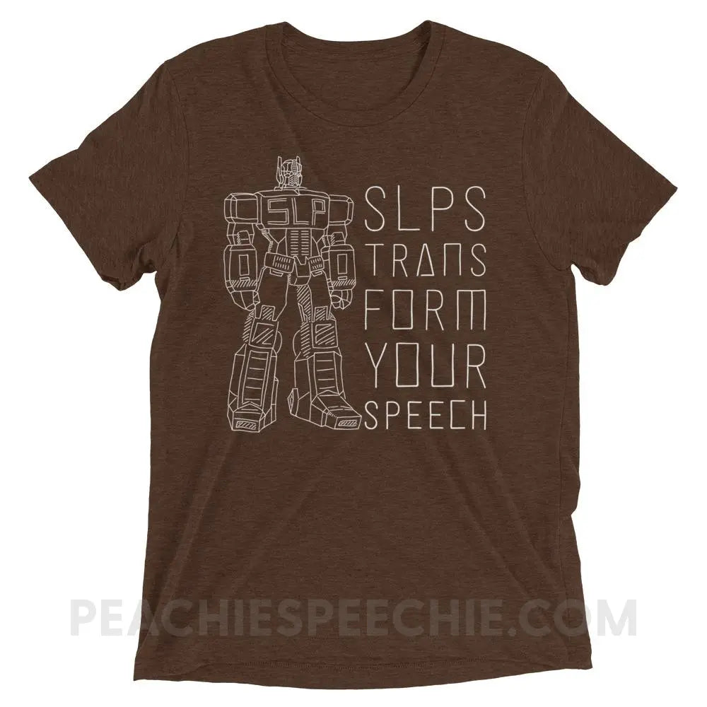 Transform Speech Tri - Blend Tee - Brown Triblend / XS - T - Shirts & Tops peachiespeechie.com