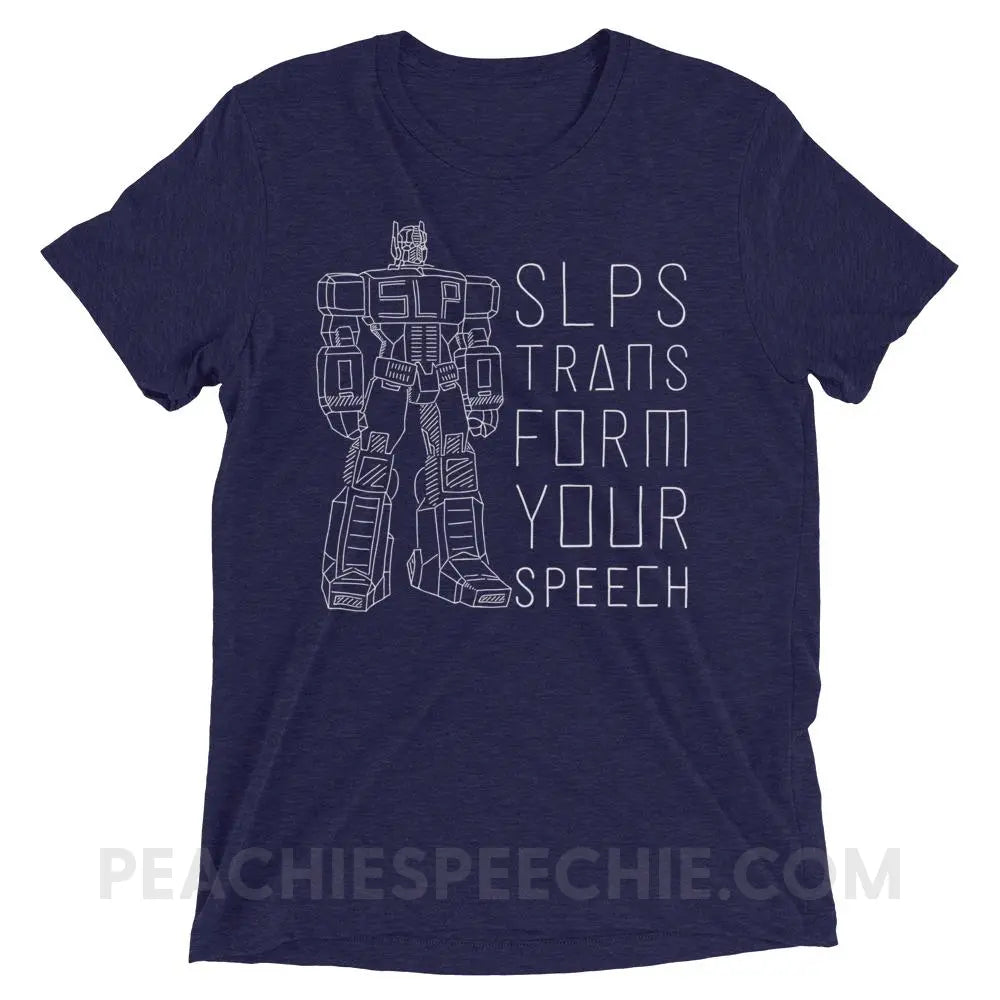 Transform Speech Tri - Blend Tee - Navy Triblend / XS - T - Shirts & Tops peachiespeechie.com