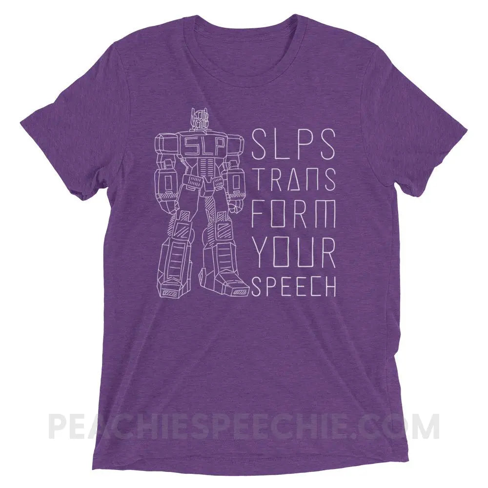 Transform Speech Tri - Blend Tee - Purple Triblend / XS - T - Shirts & Tops peachiespeechie.com