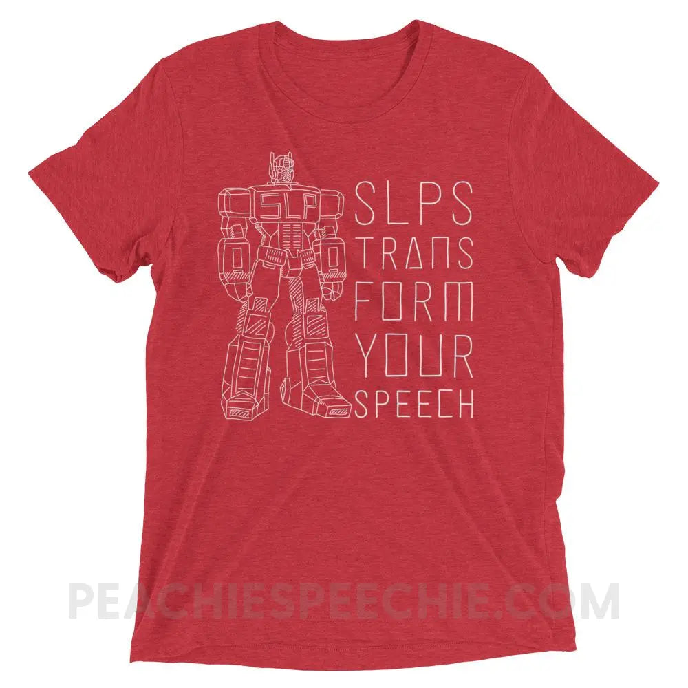 Transform Speech Tri - Blend Tee - Red Triblend / XS - T - Shirts & Tops peachiespeechie.com