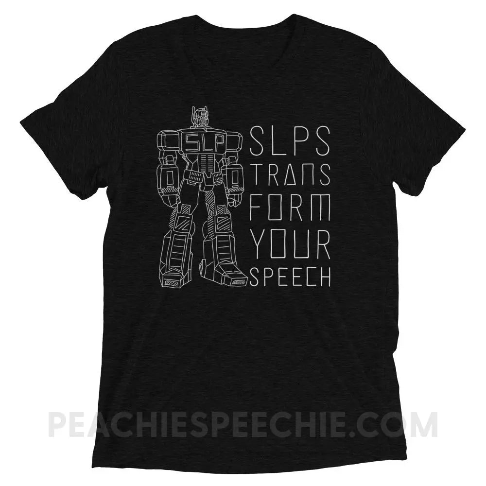 Transform Speech Tri - Blend Tee - Solid Black Triblend / XS - T - Shirts & Tops peachiespeechie.com