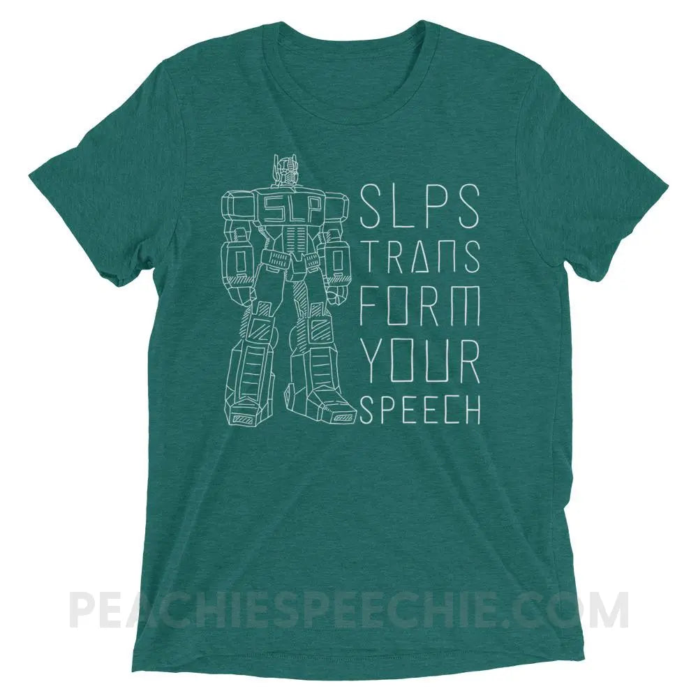 Transform Speech Tri - Blend Tee - Teal Triblend / XS - T - Shirts & Tops peachiespeechie.com