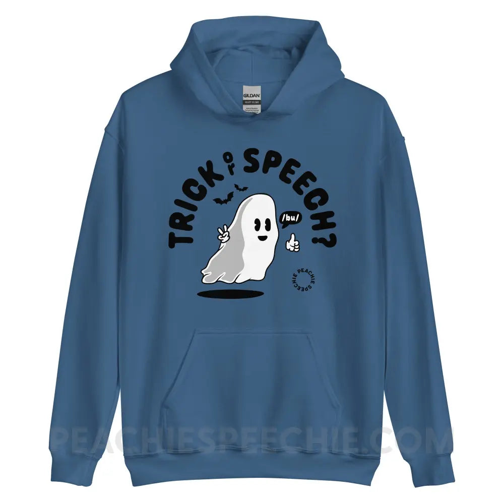 Trick or Speech Classic Hoodie - Indigo Blue / S - peachiespeechie.com