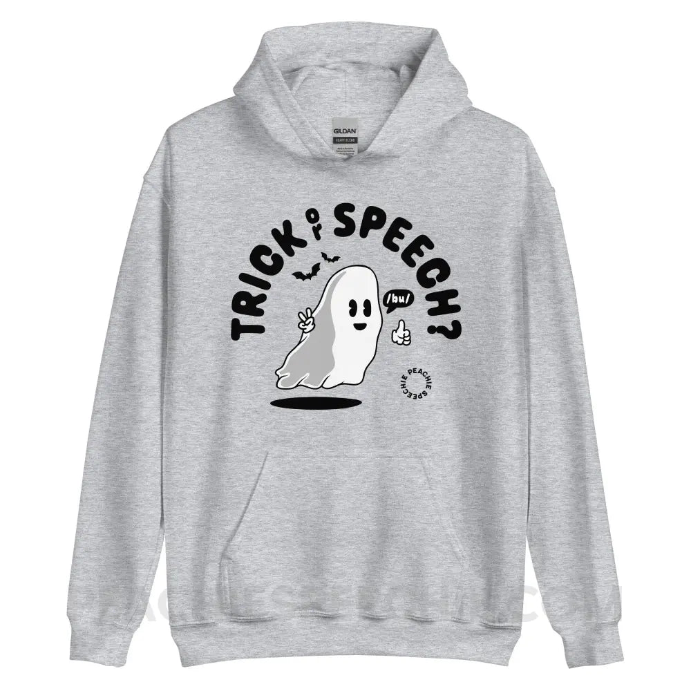 Trick or Speech Classic Hoodie - Sport Grey / S - peachiespeechie.com