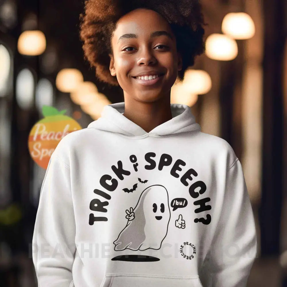 Trick or Speech Classic Hoodie - White / S - peachiespeechie.com