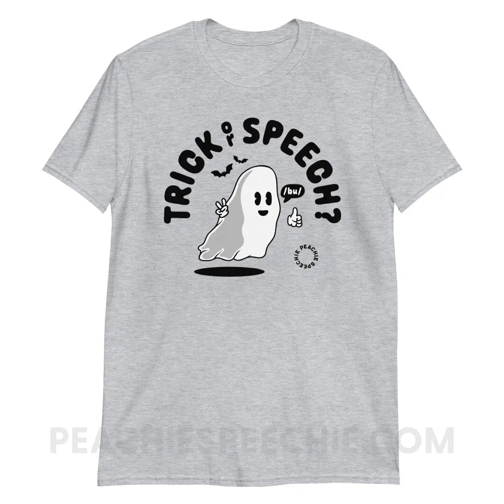 Trick or Speech Classic Tee - Sport Grey / S - peachiespeechie.com