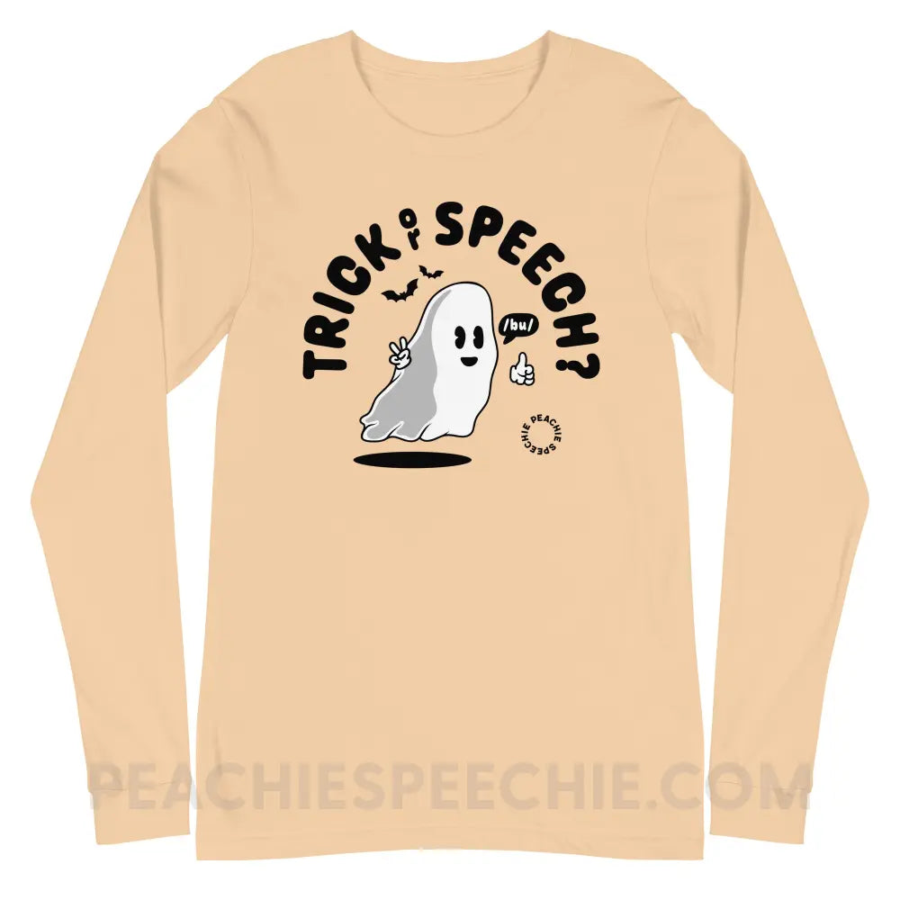 Trick or Speech Premium Long Sleeve - Sand Dune / XS - peachiespeechie.com