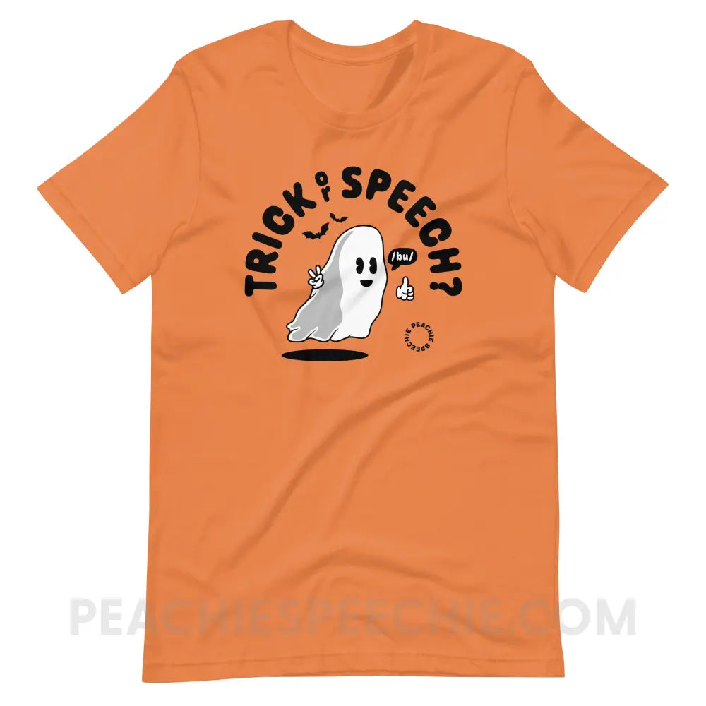Trick or Speech Premium Soft Tee - peachiespeechie.com