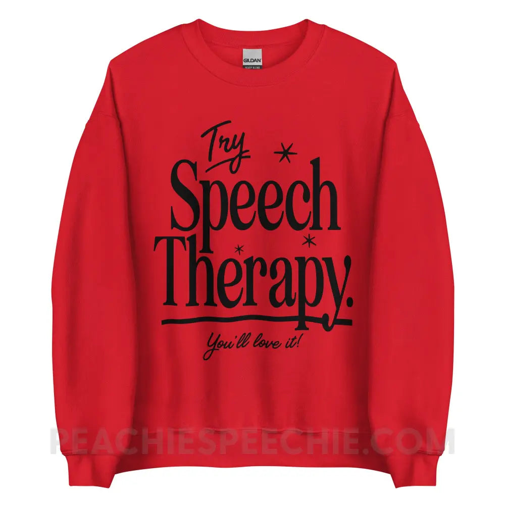 Try Speech Therapy Classic Sweatshirt - Red / S peachiespeechie.com