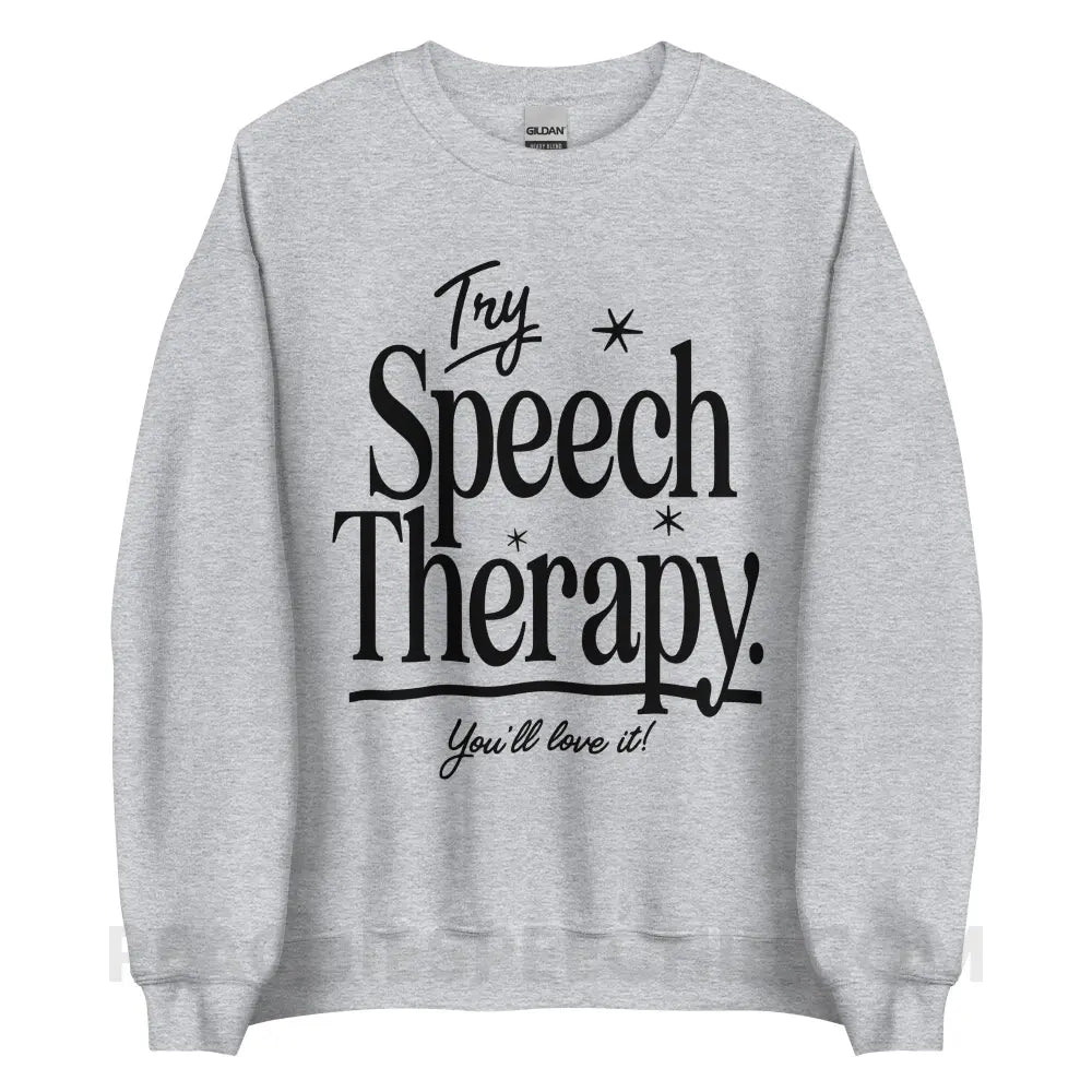 Try Speech Therapy Classic Sweatshirt - Sport Grey / S peachiespeechie.com