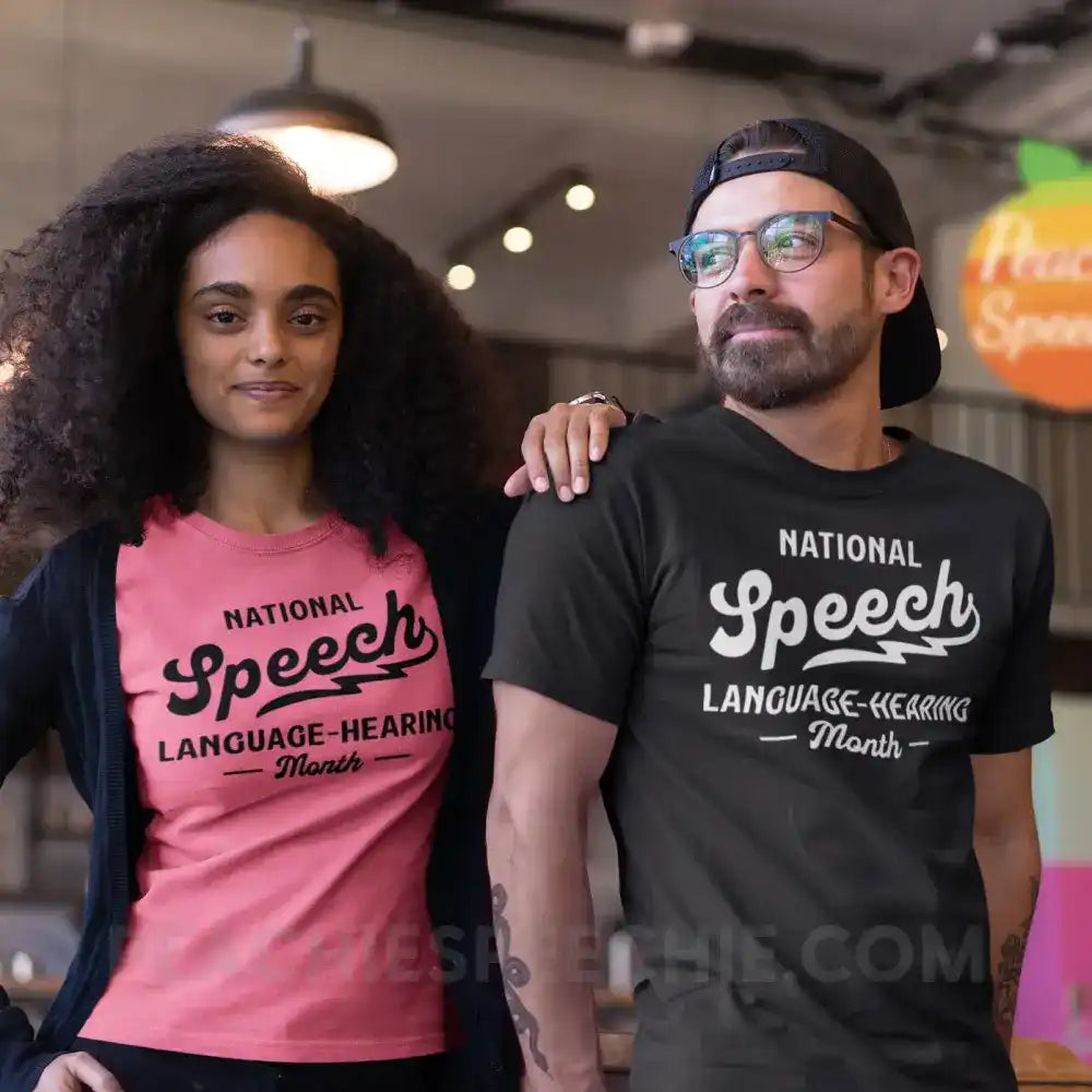 National Speech Language Hearing Premium Soft Tee - peachiespeechie.com