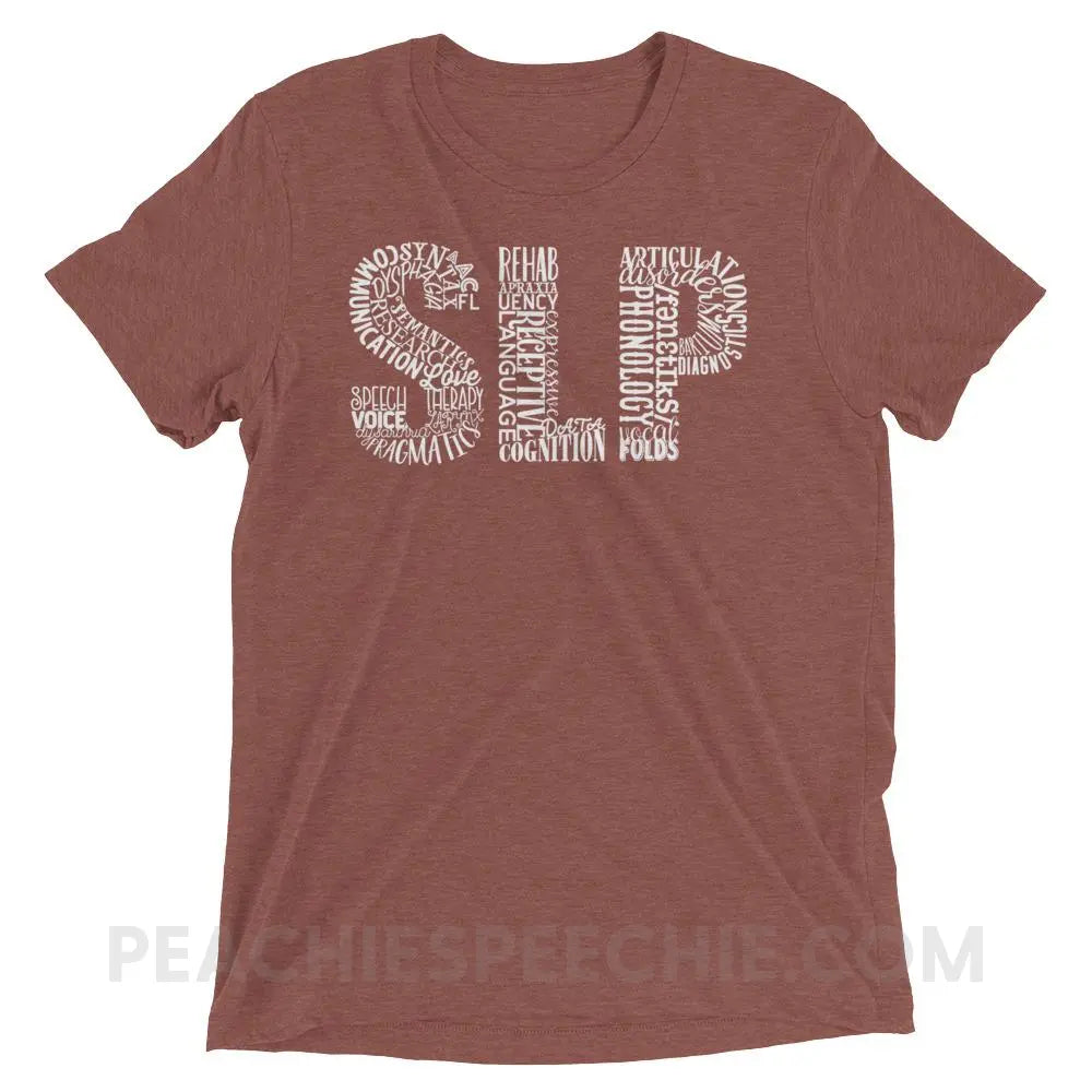 Typographic SLP Tri-Blend Tee - Mauve Triblend / XS - T-Shirts & Tops peachiespeechie.com