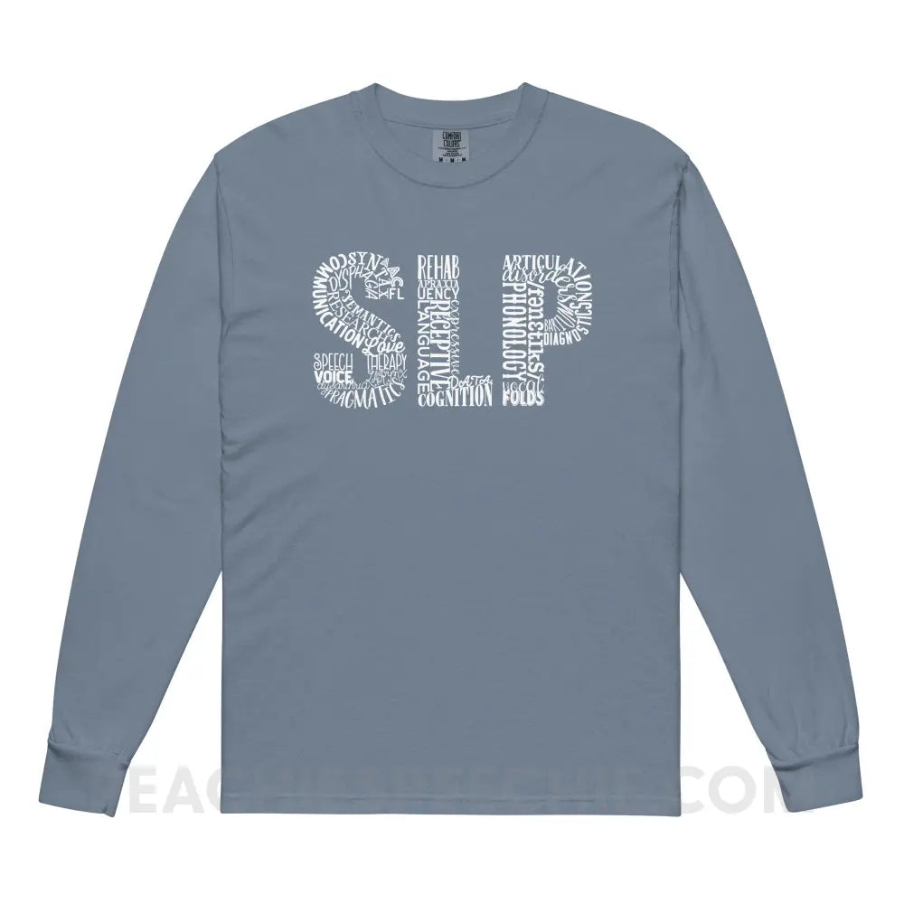 Typographic SLP Comfort Colors Long Sleeve - Blue Jean / S - peachiespeechie.com