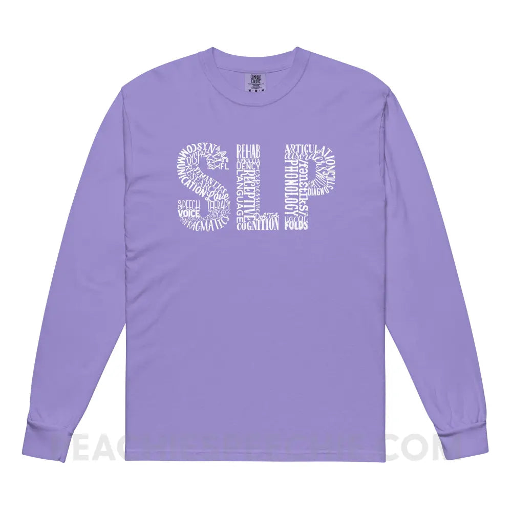 Typographic SLP Comfort Colors Long Sleeve - Violet / S - peachiespeechie.com