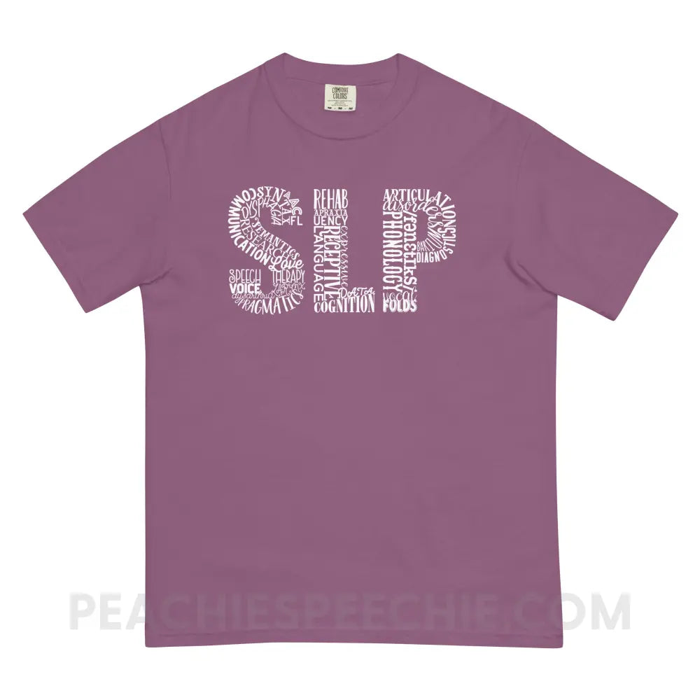 Typographic SLP Comfort Colors Tee - Berry / S - peachiespeechie.com