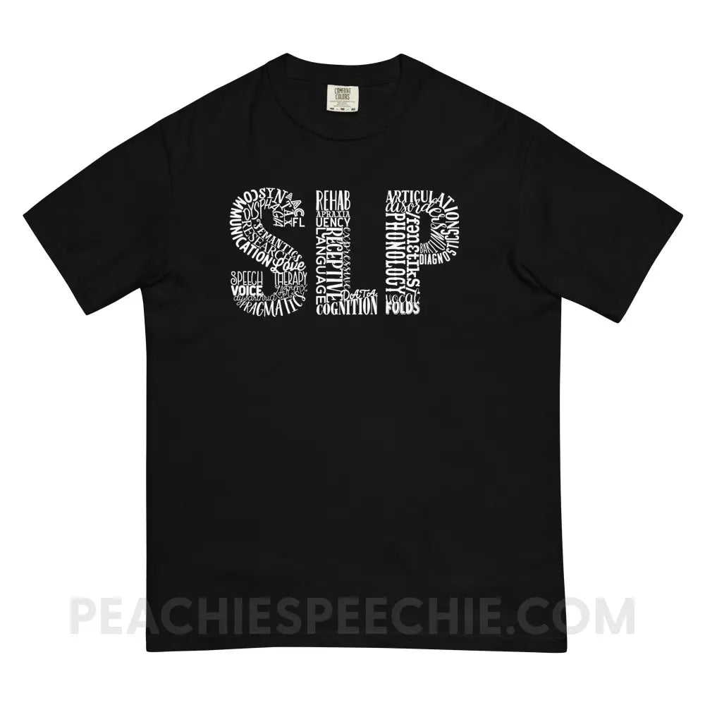 Typographic SLP Comfort Colors Tee - Black / S - peachiespeechie.com