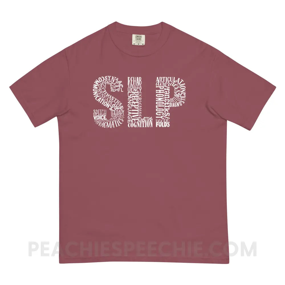 Typographic SLP Comfort Colors Tee - Brick / S - peachiespeechie.com