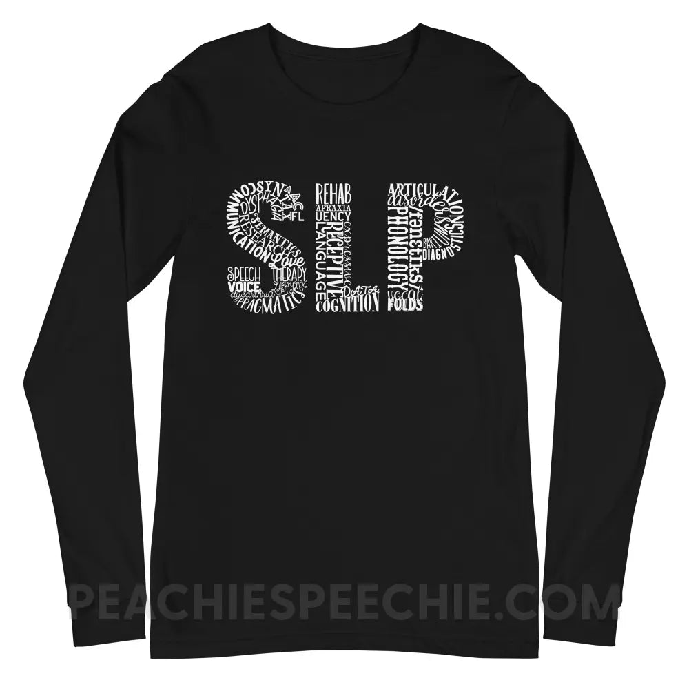 Typographic SLP Long Premium Sleeve - Black / S - T - Shirts & Tops peachiespeechie.com