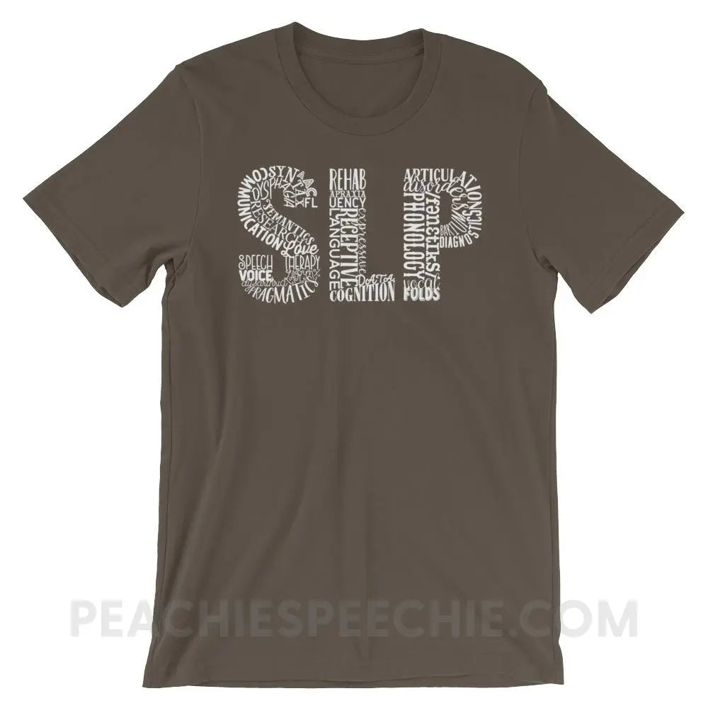 Typographic SLP Premium Soft Tee - Army / S T-Shirts & Tops peachiespeechie.com
