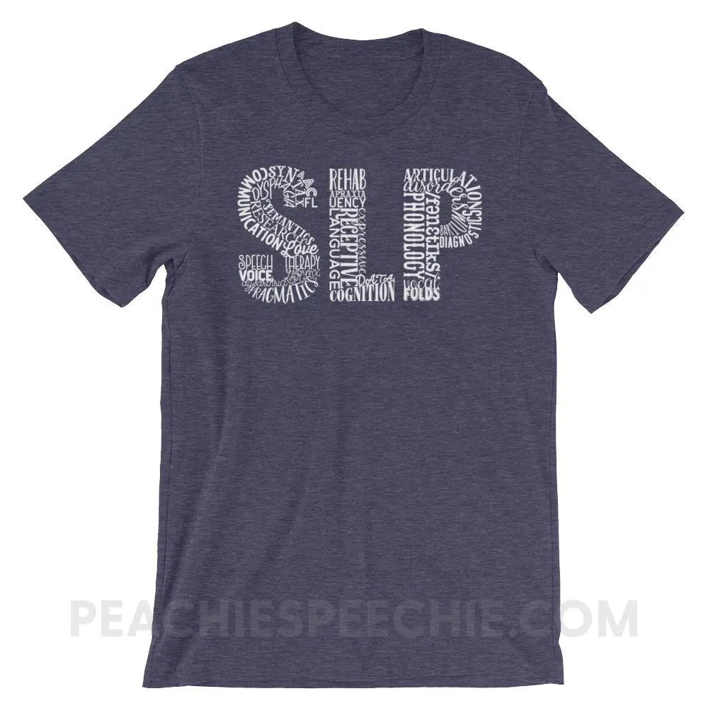 Typographic SLP Premium Soft Tee - Heather Midnight Navy / XS T-Shirts & Tops peachiespeechie.com