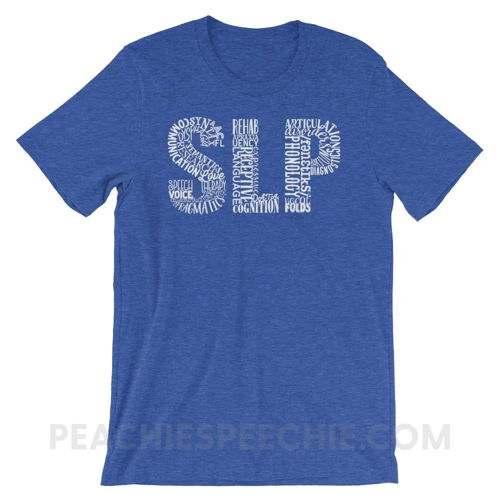 Typographic SLP Premium Soft Tee - Heather True Royal / S T-Shirts & Tops peachiespeechie.com
