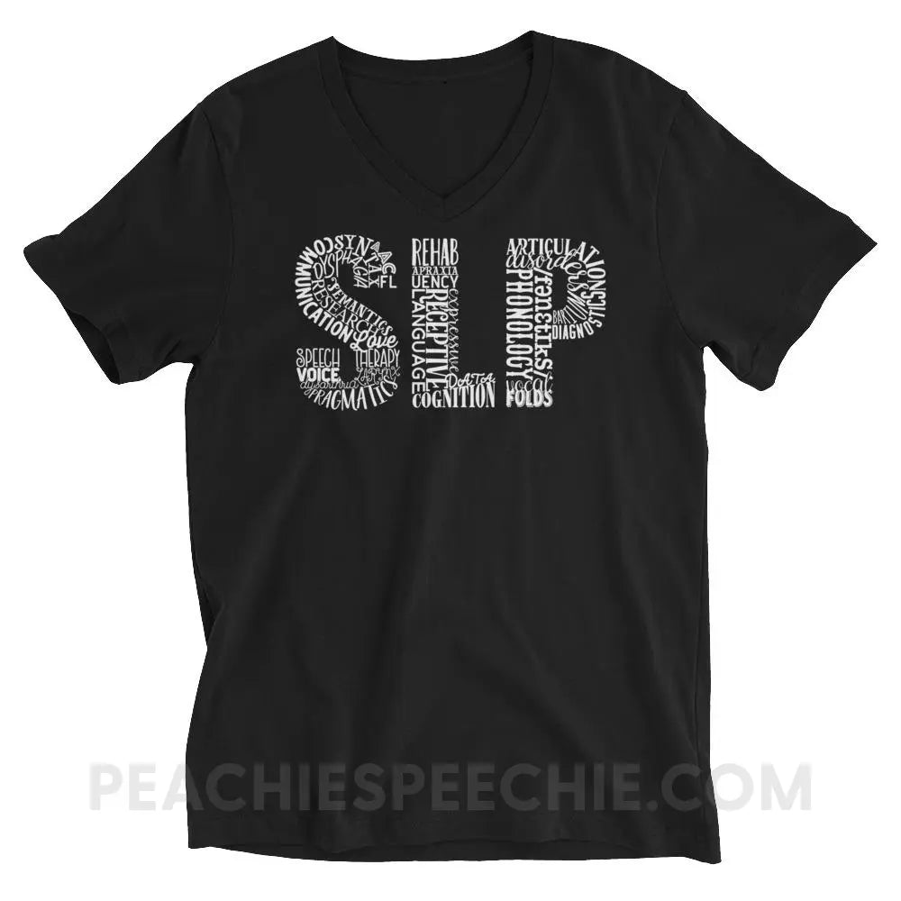 Typographic SLP Soft V-Neck - S - T-Shirts & Tops peachiespeechie.com